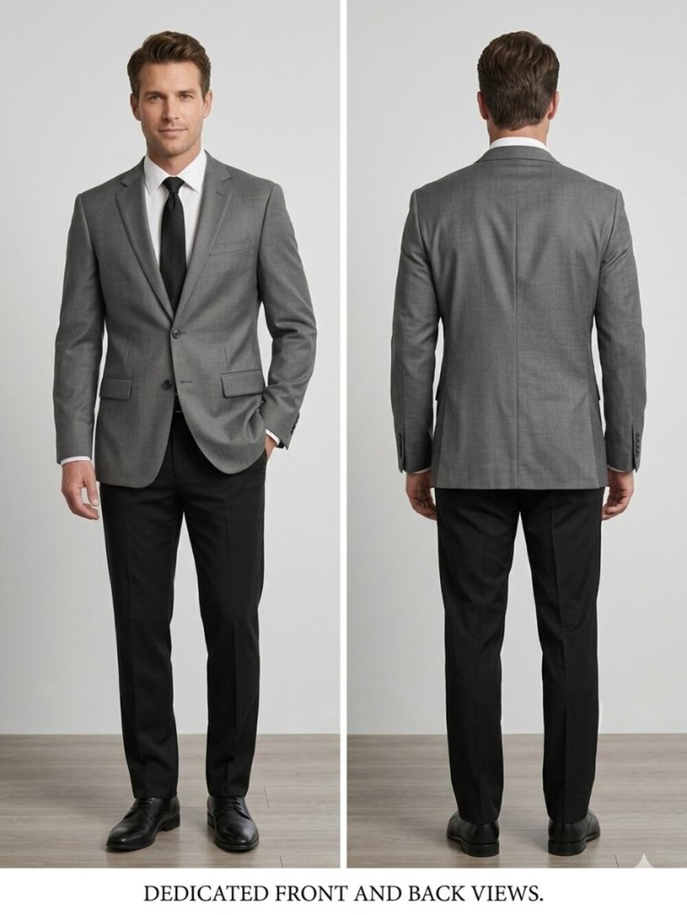 Calvin Klein Men's Charcoal Grey 100% Wool Suit Jacket Blazer 38R